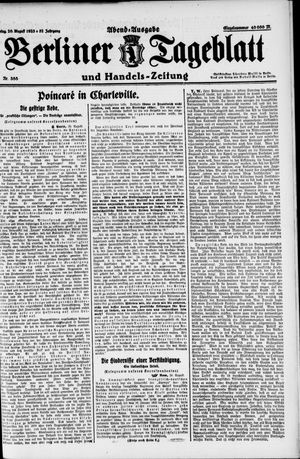 Berliner Tageblatt und Handels-Zeitung on Aug 20, 1923