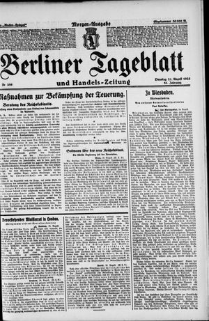 Berliner Tageblatt und Handels-Zeitung vom 21.08.1923