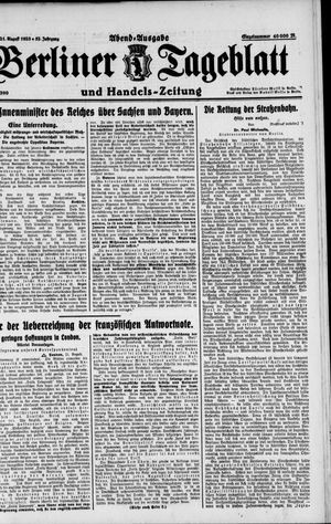 Berliner Tageblatt und Handels-Zeitung vom 21.08.1923