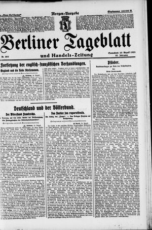 Berliner Tageblatt und Handels-Zeitung vom 25.08.1923