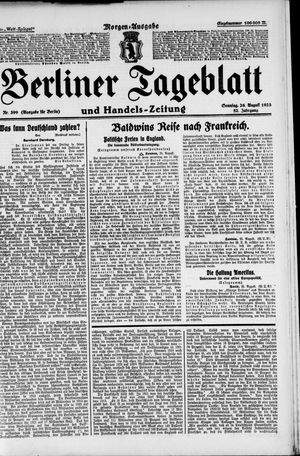 Berliner Tageblatt und Handels-Zeitung vom 26.08.1923
