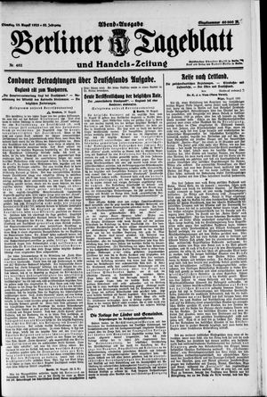 Berliner Tageblatt und Handels-Zeitung on Aug 28, 1923