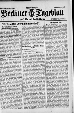 Berliner Tageblatt und Handels-Zeitung vom 29.08.1923