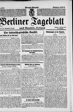 Berliner Tageblatt und Handels-Zeitung vom 31.08.1923