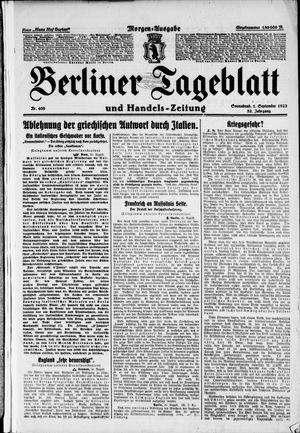 Berliner Tageblatt und Handels-Zeitung vom 01.09.1923