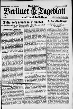 Berliner Tageblatt und Handels-Zeitung on Sep 4, 1923
