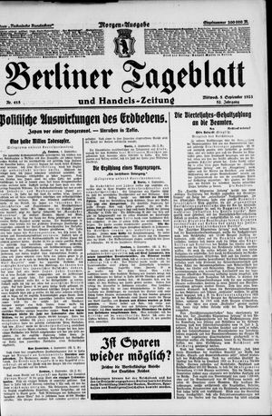 Berliner Tageblatt und Handels-Zeitung vom 05.09.1923
