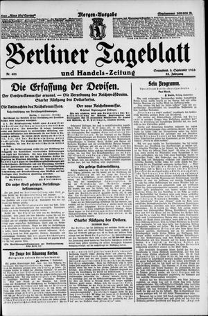 Berliner Tageblatt und Handels-Zeitung vom 08.09.1923