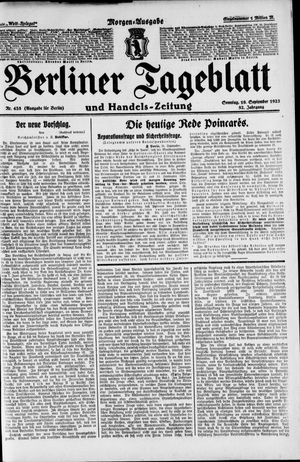 Berliner Tageblatt und Handels-Zeitung vom 16.09.1923