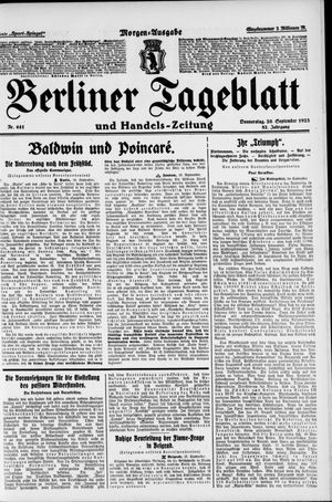 Berliner Tageblatt und Handels-Zeitung vom 20.09.1923