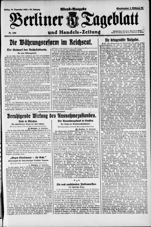 Berliner Tageblatt und Handels-Zeitung vom 28.09.1923
