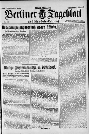 Berliner Tageblatt und Handels-Zeitung vom 01.10.1923