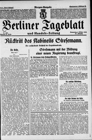 Berliner Tageblatt und Handels-Zeitung vom 04.10.1923