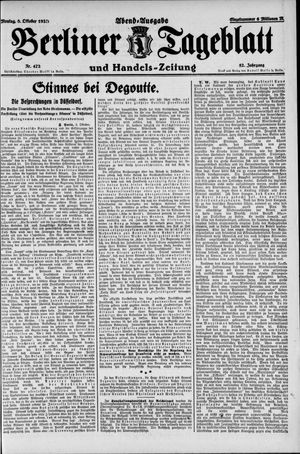 Berliner Tageblatt und Handels-Zeitung vom 08.10.1923
