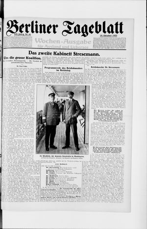 Berliner Tageblatt und Handels-Zeitung vom 10.10.1923
