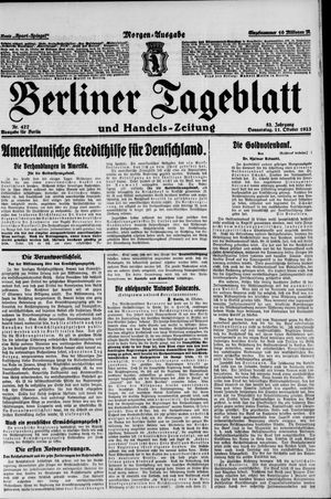 Berliner Tageblatt und Handels-Zeitung vom 11.10.1923