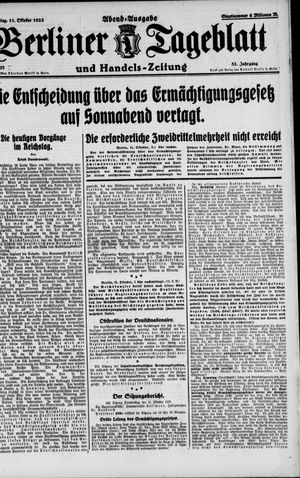Berliner Tageblatt und Handels-Zeitung on Oct 11, 1923