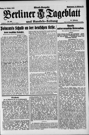 Berliner Tageblatt und Handels-Zeitung on Oct 12, 1923