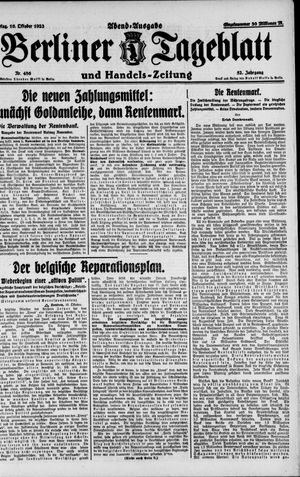 Berliner Tageblatt und Handels-Zeitung vom 16.10.1923