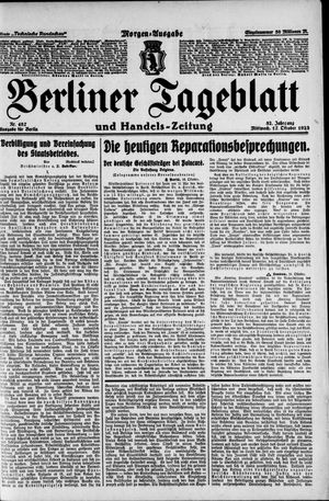 Berliner Tageblatt und Handels-Zeitung vom 17.10.1923