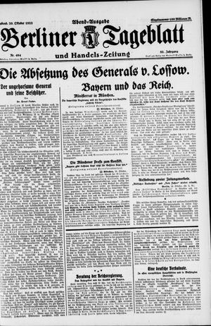Berliner Tageblatt und Handels-Zeitung vom 20.10.1923