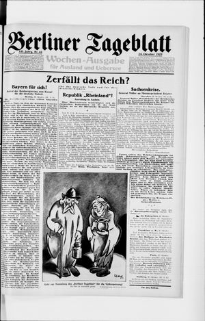 Berliner Tageblatt und Handels-Zeitung vom 24.10.1923