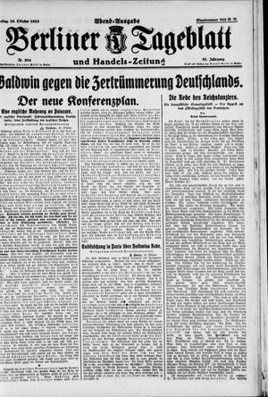 Berliner Tageblatt und Handels-Zeitung vom 26.10.1923