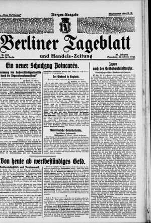 Berliner Tageblatt und Handels-Zeitung vom 27.10.1923