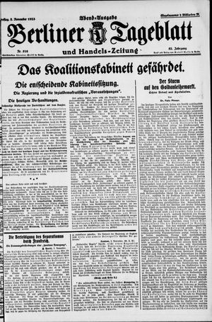 Berliner Tageblatt und Handels-Zeitung vom 02.11.1923