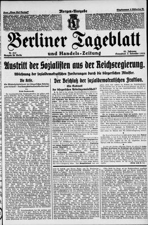 Berliner Tageblatt und Handels-Zeitung vom 03.11.1923