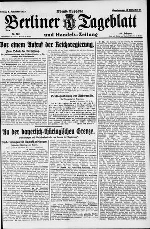 Berliner Tageblatt und Handels-Zeitung vom 05.11.1923