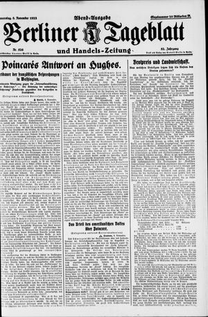 Berliner Tageblatt und Handels-Zeitung vom 08.11.1923