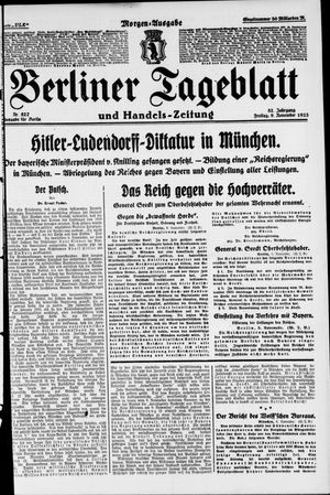 Berliner Tageblatt und Handels-Zeitung vom 09.11.1923