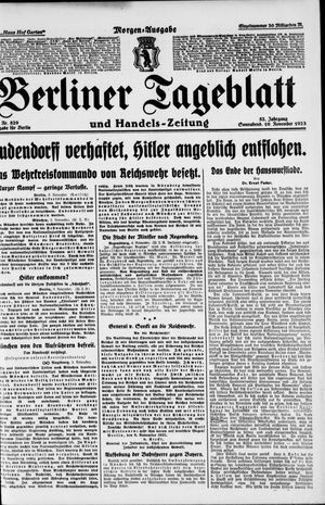 Berliner Tageblatt und Handels-Zeitung vom 10.11.1923