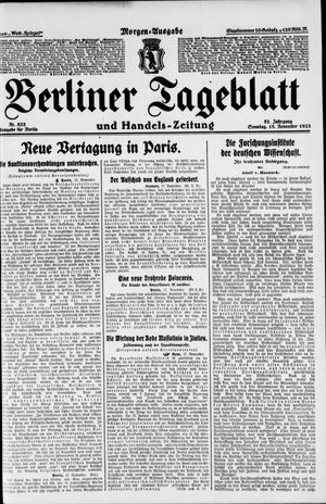 Berliner Tageblatt und Handels-Zeitung vom 18.11.1923