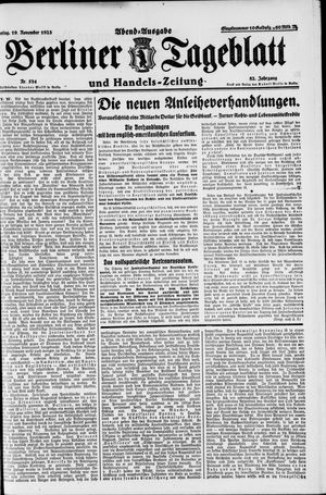 Berliner Tageblatt und Handels-Zeitung vom 19.11.1923