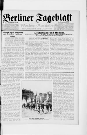 Berliner Tageblatt und Handels-Zeitung vom 21.11.1923
