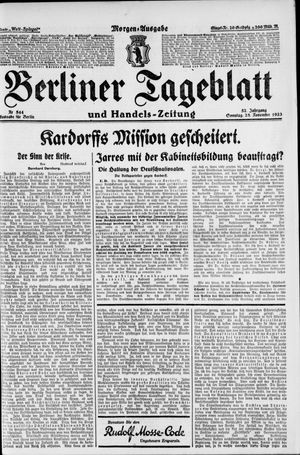 Berliner Tageblatt und Handels-Zeitung vom 25.11.1923