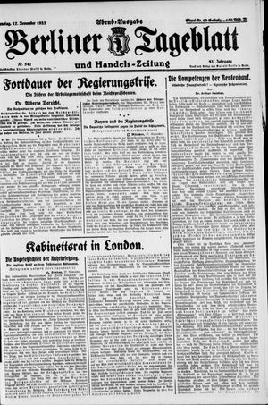 Berliner Tageblatt und Handels-Zeitung vom 27.11.1923