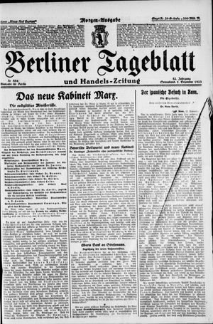 Berliner Tageblatt und Handels-Zeitung vom 01.12.1923