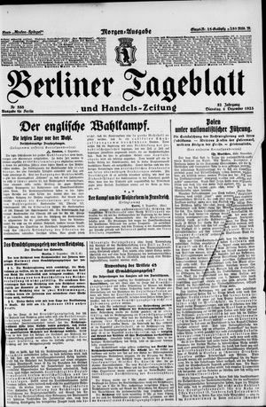 Berliner Tageblatt und Handels-Zeitung vom 04.12.1923