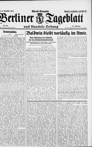 Berliner Tageblatt und Handels-Zeitung vom 11.12.1923