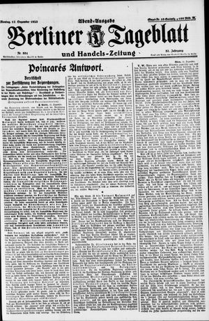 Berliner Tageblatt und Handels-Zeitung vom 17.12.1923