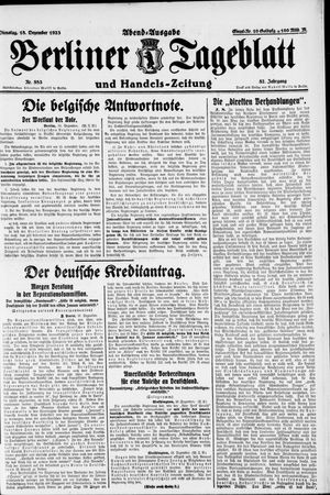 Berliner Tageblatt und Handels-Zeitung vom 18.12.1923