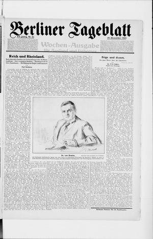 Berliner Tageblatt und Handels-Zeitung vom 19.12.1923