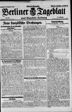Berliner Tageblatt und Handels-Zeitung vom 29.12.1923