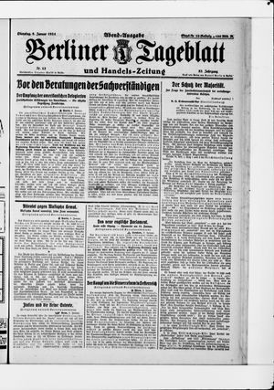 Berliner Tageblatt und Handels-Zeitung vom 08.01.1924
