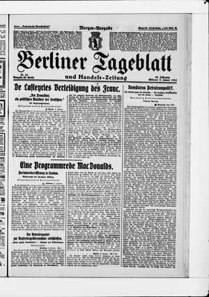 Berliner Tageblatt und Handels-Zeitung vom 09.01.1924