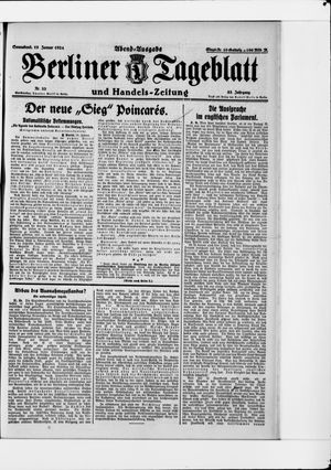 Berliner Tageblatt und Handels-Zeitung on Jan 19, 1924
