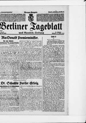 Berliner Tageblatt und Handels-Zeitung vom 23.01.1924